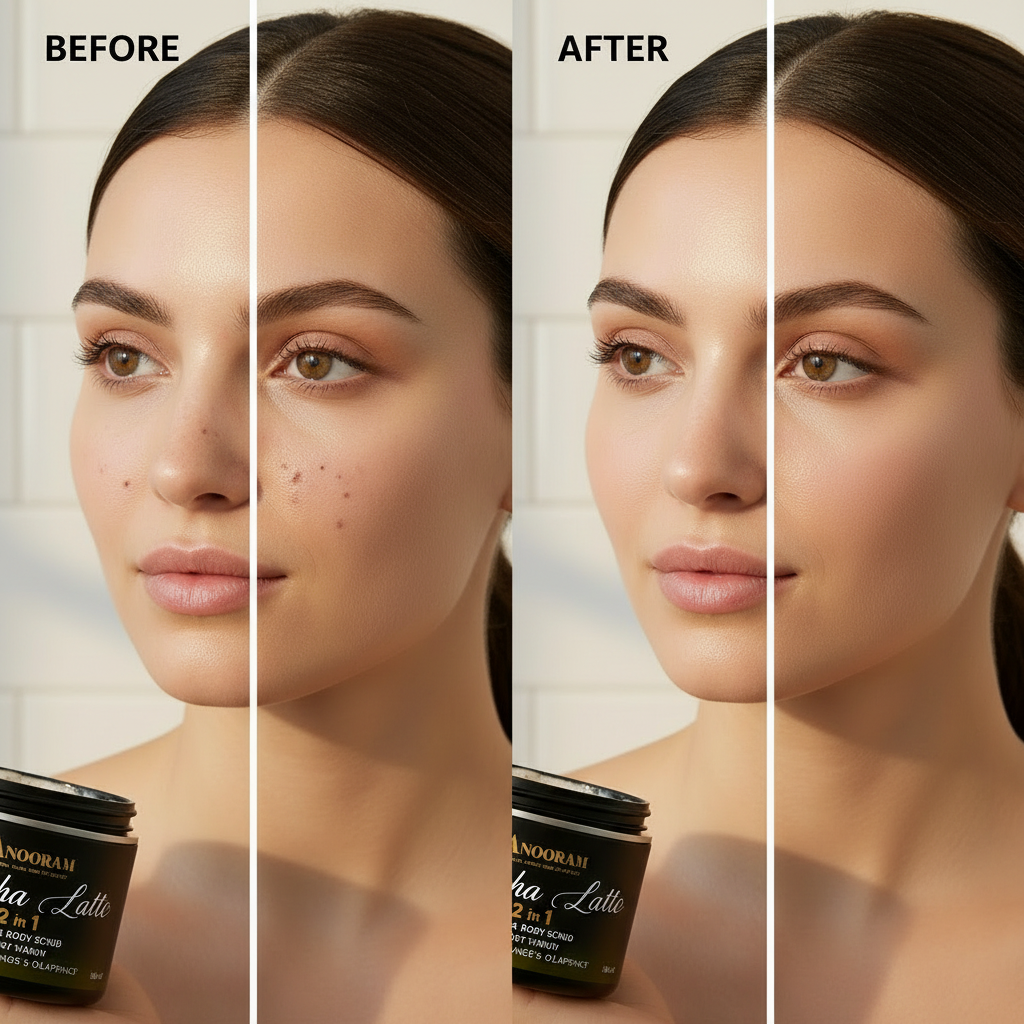 Mocha Latte 2-in-1 Coffee Face & Body Scrub | Exfoliating Wash with Niacinamide & Shea Butter for Smooth, Glowing Skin