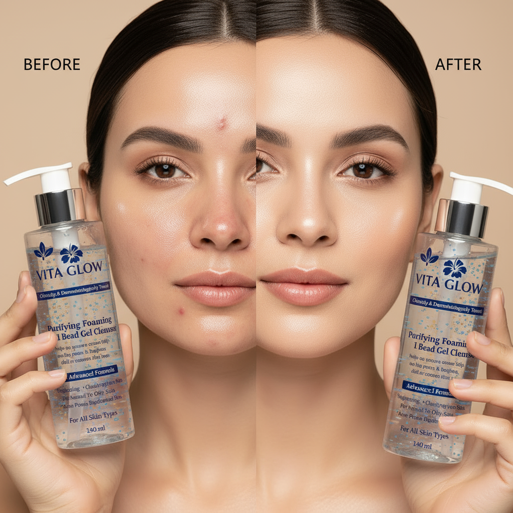 Vita-Glow Brightening Gel Cleanser: Mandelic Acid for Acne & Pigmentation
